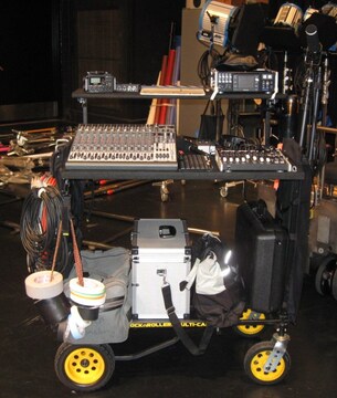 Fred Ginsburg's R12RT-RSMH2 Rock N Roller cart as location soundcart