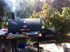 Sound Q's backyard offset smoker