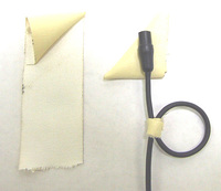 Make two sticky triangles from adhesive cloth tape (camera tape).