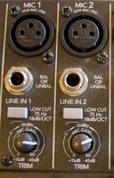 mic inputs closeup