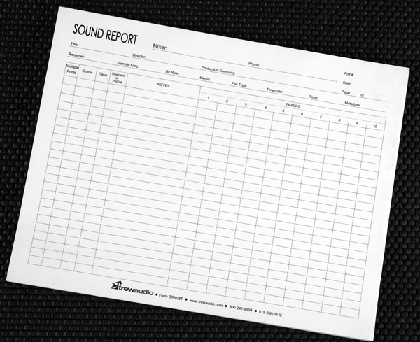 Film Log Sheet Template